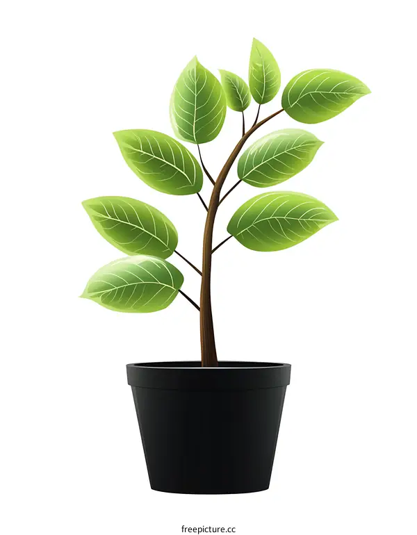 Illustration of a small plant in a pot