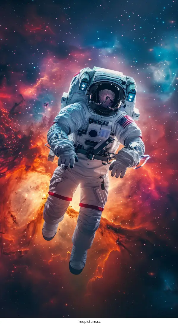 Astronaut Floating in the Vastness of Space