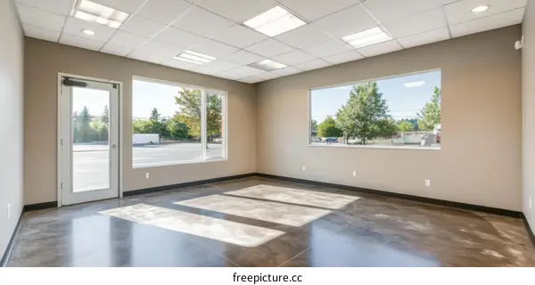 Modern Office Space with Large Windows