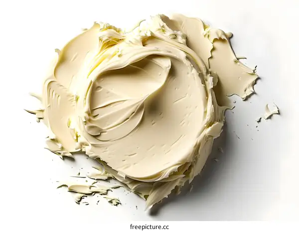 Swirls of White Chocolate on White Background