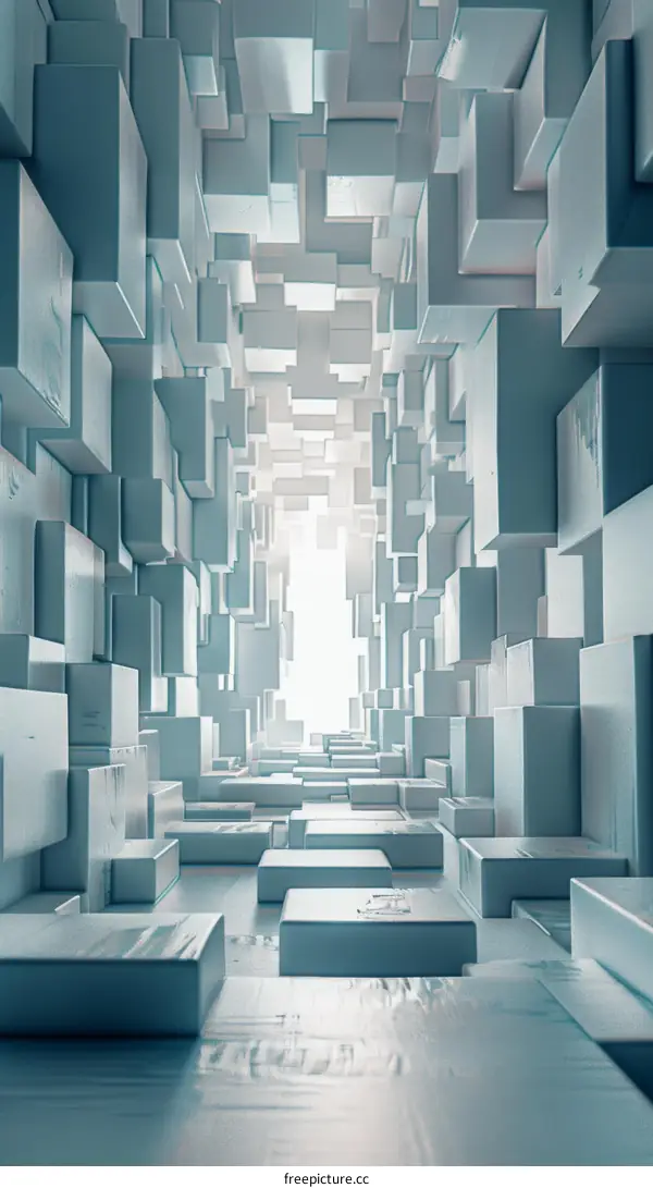 Abstract Geometric Pathway of Cubes
