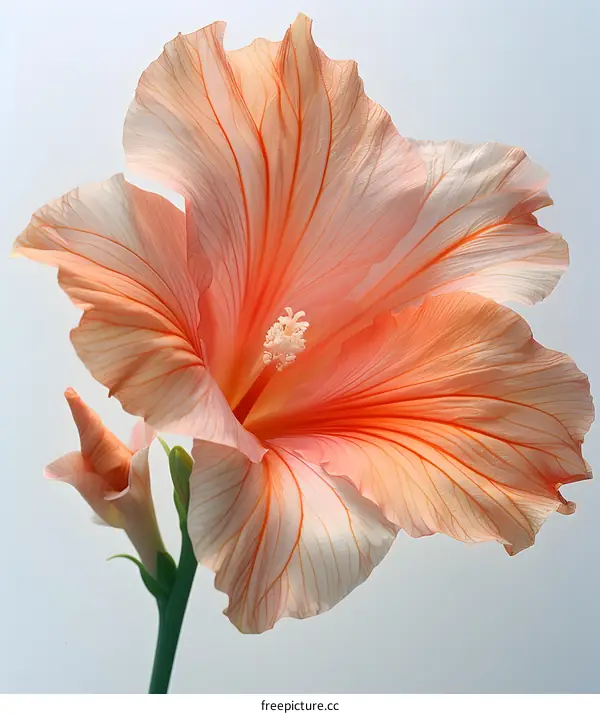 Close Up of a Soft Pink Hibiscus Flower
