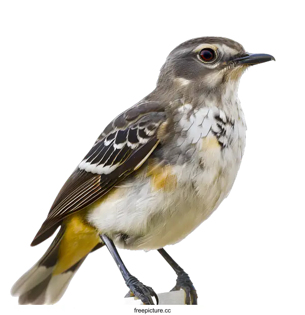 [Transparent Background PNG]Close up of a bird with yellow and grey feathers