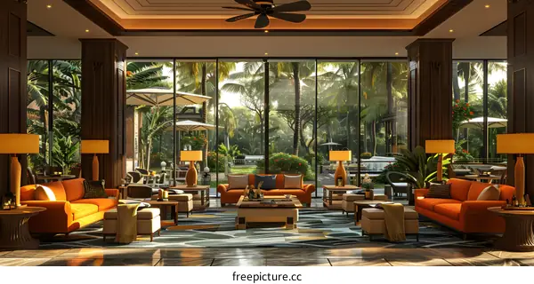 Tropical Hotel Lobby Interior Design