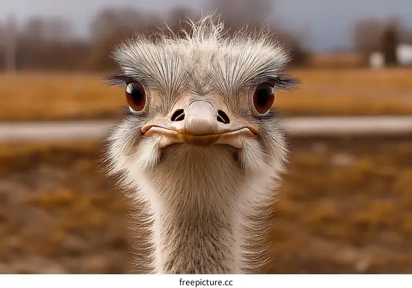 Close Up of an Ostrichs Face