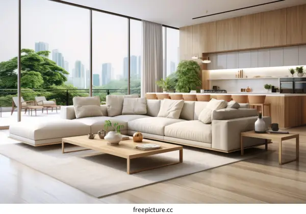 Modern Apartment Interior Design with City View