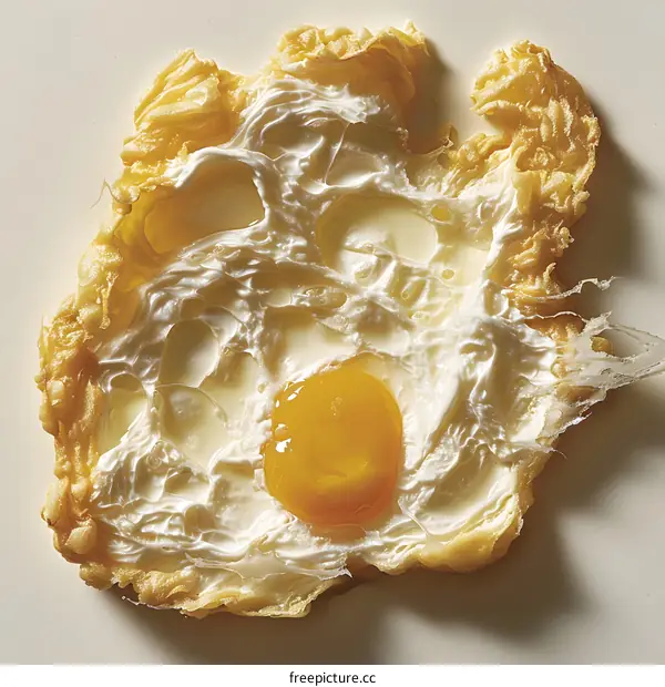 Fried egg with crispy edges