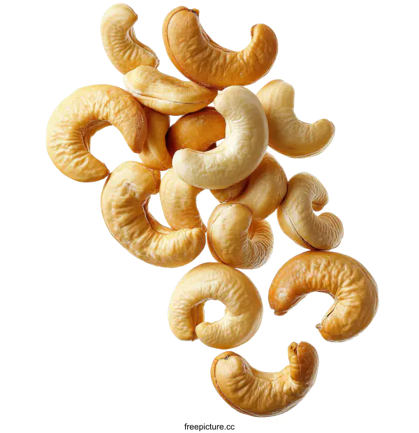 [Transparent Background PNG]Cashew Nuts Falling in the Air