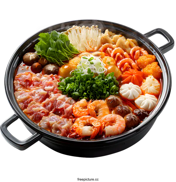 [Transparent Background PNG]Hot Pot with Various Ingredients