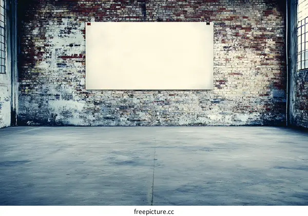 Empty Room With Brick Wall And Paper