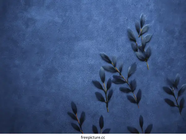 Elegant Deep Blue Background with Delicate Branches