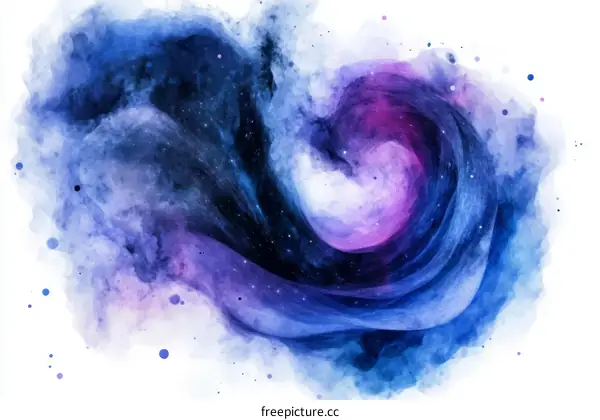 Abstract Watercolor Galaxy Nebula Painting