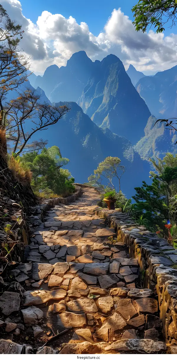 Stone path to the top of the mountain