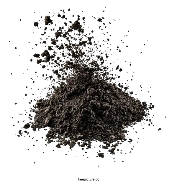 [Transparent Background PNG]Close Up Pile of Soil with Particles