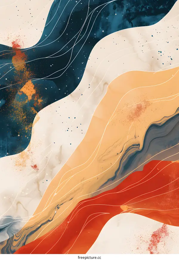 Abstract Background With Blue Red And Orange Colors