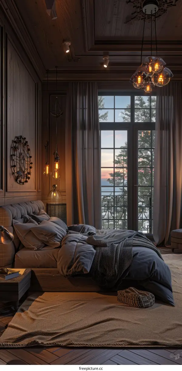 Luxury Bedroom Interior Design with Wooden Accents