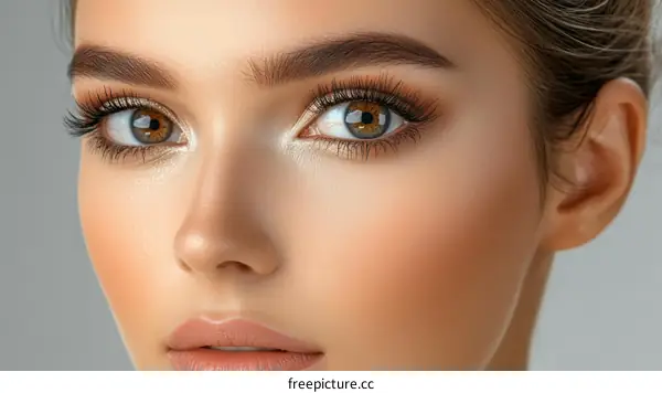 Close-up Beauty Portrait of a Young Woman