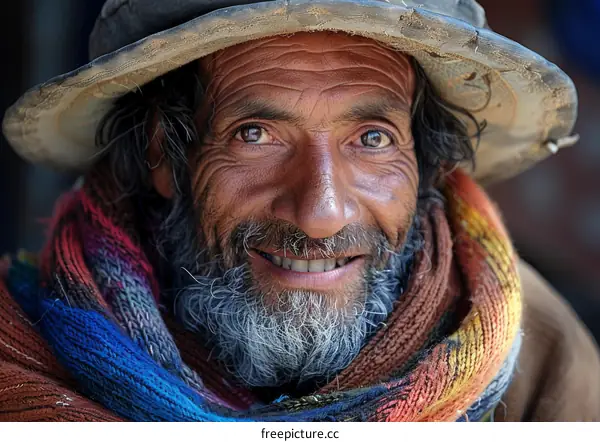 Close-up Portrait of a Smiling Elderly Man