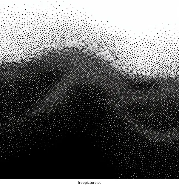 Abstract Black and White Dotted Gradient Background Design
