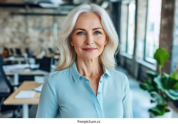 Confident Mature Woman in Modern Office