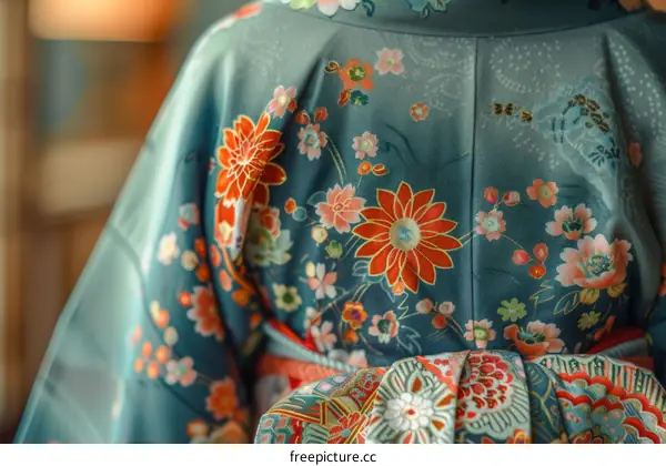 A kimono with a floral pattern