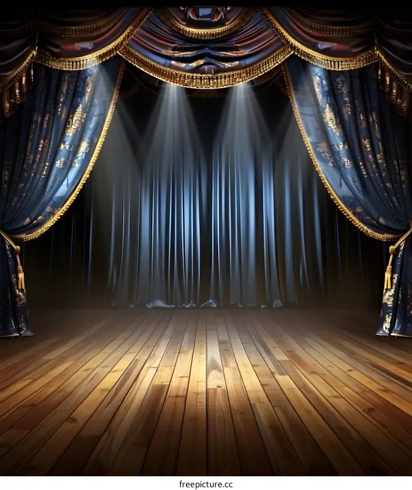 Stage Curtains With Spotlight
