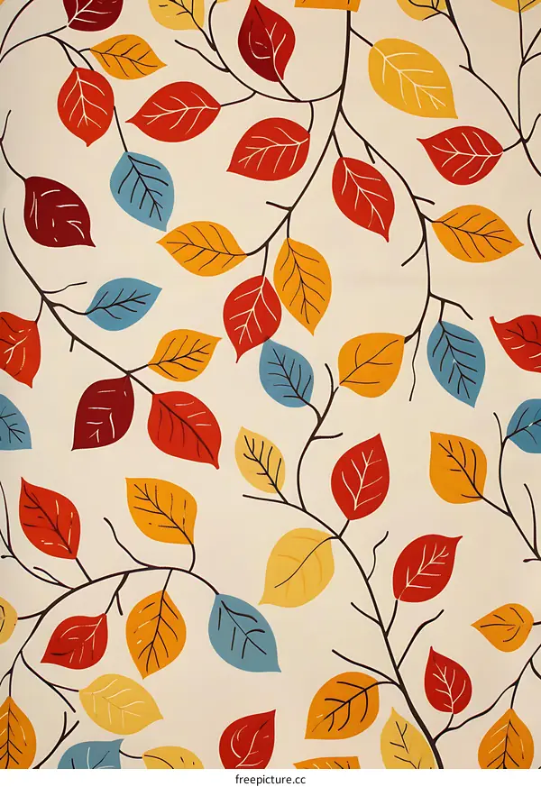 Autumn Leaves Pattern Digital Illustration