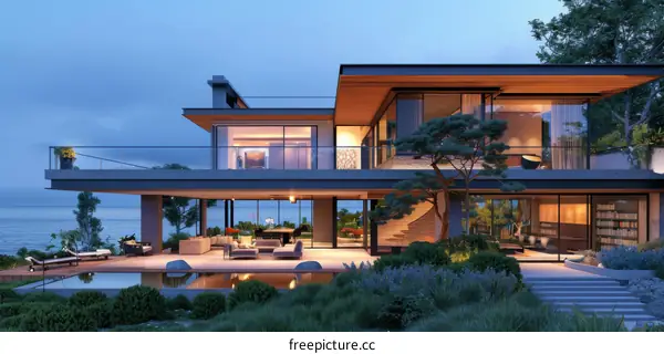 Modern Seaside Luxury Villa Exterior Design