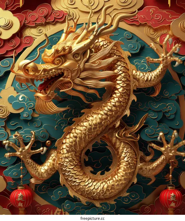 Golden Dragon Art Deco Design