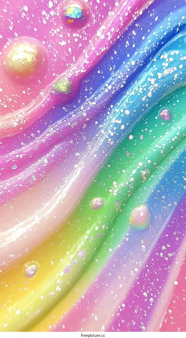 Rainbow Slime Texture Abstract Background