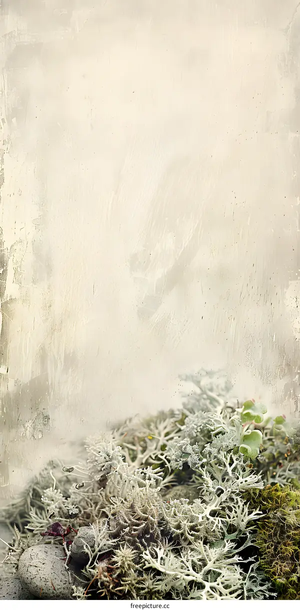 Vintage Texture with Green Moss and Stones