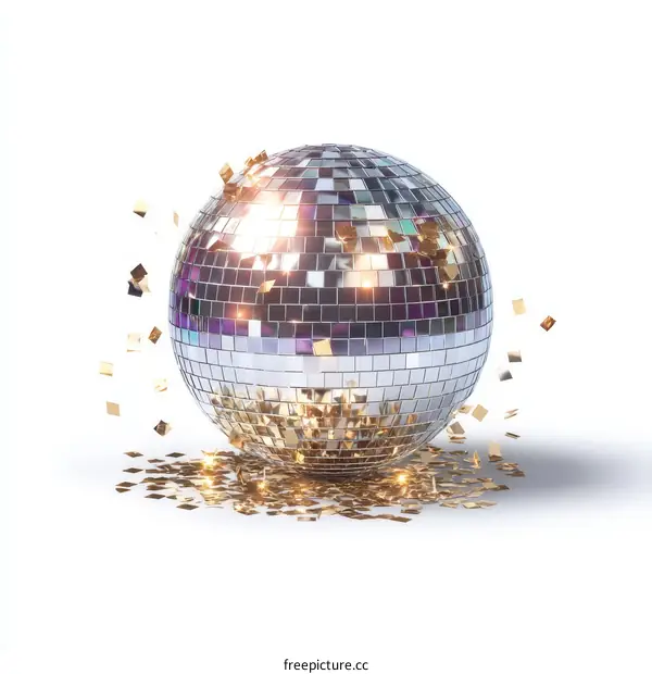 Disco Ball with Golden Confetti