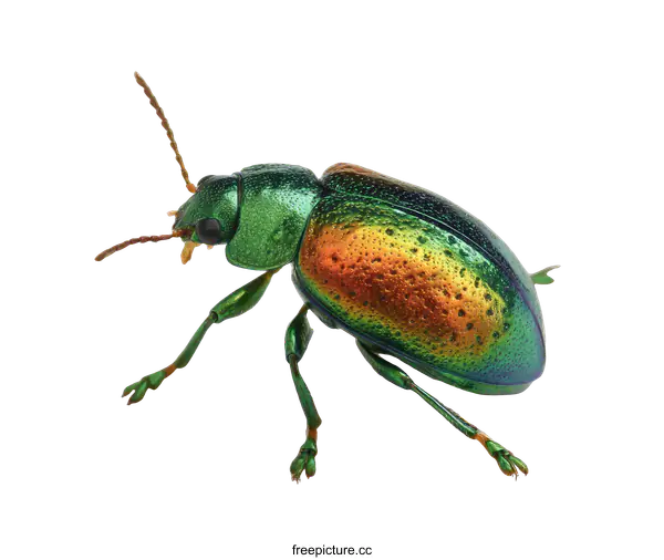 [Transparent Background PNG]Close-up of a Colorful Metallic Beetle