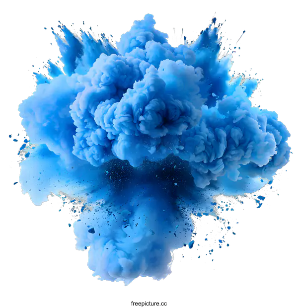 [Transparent Background PNG]Blue powder explosion