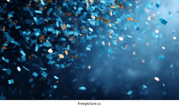 Blue and Gold Confetti Background