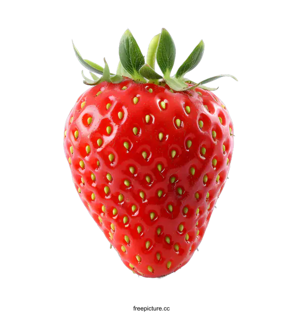 [Transparent Background PNG]Fresh Red Strawberry Isolated on White Background