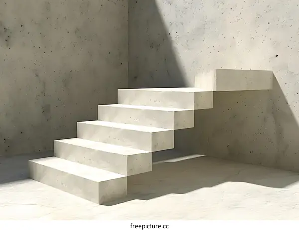 Concrete Stairs in Minimalist Interior