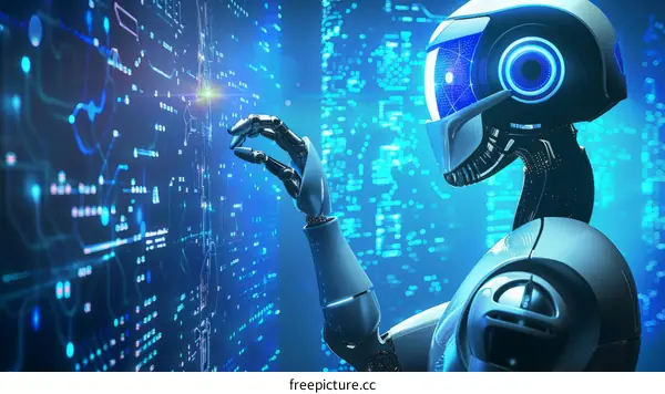 Robot interacts with data visualization