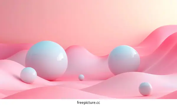 Pink and Blue Pastel Abstract Landscape