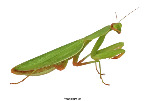 [Transparent Background PNG]Close-up of a Praying Mantis on a White Background