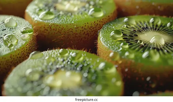 Close Up Of Fresh Kiwi Slices