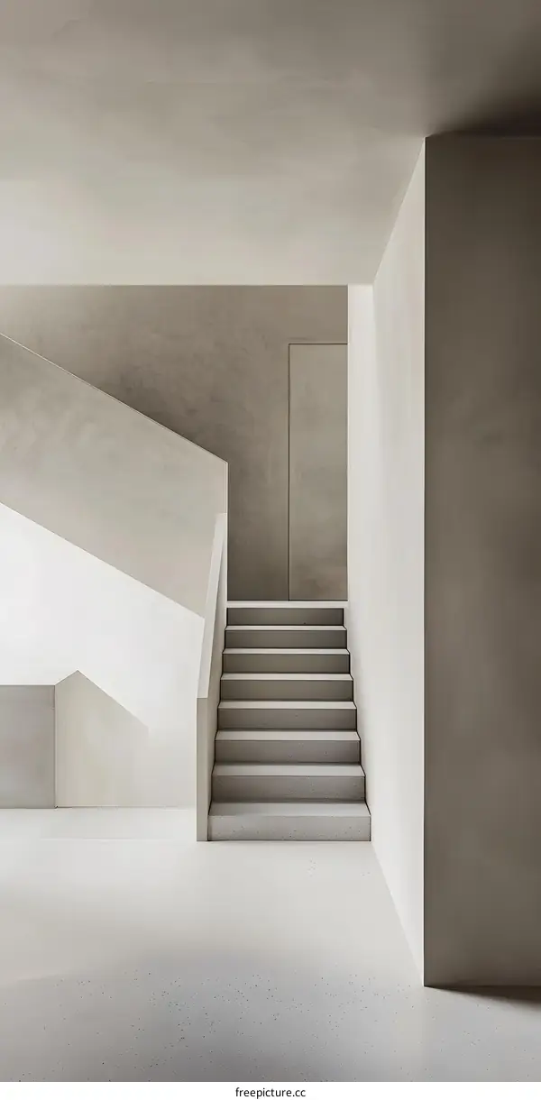 Modern Minimalist Concrete Staircase Architecture