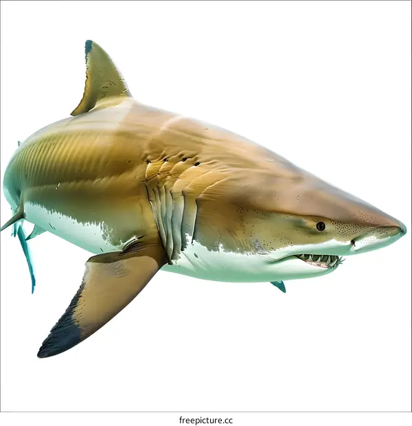 Great white shark underwater view