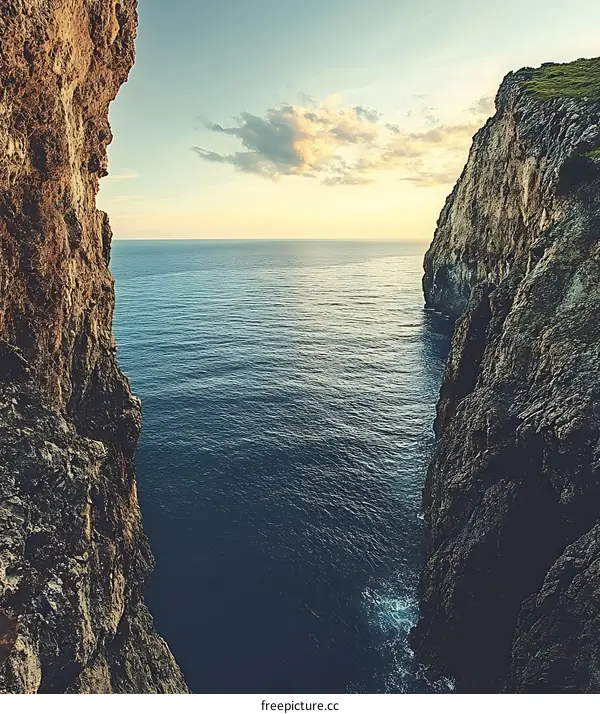 Sea Cliffs at Sunset with Dramatic Sky and Ocean