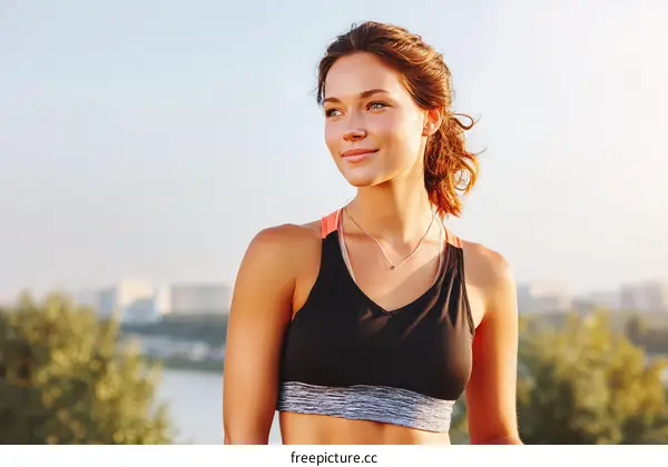 Young Woman Outdoors in Sportswear