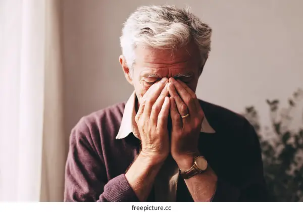 Elderly Man Feeling Depressed