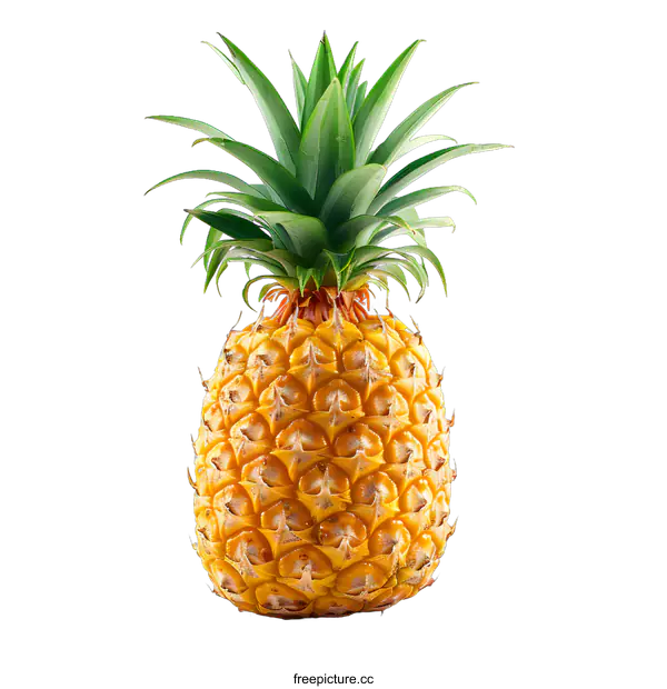 [Transparent Background PNG]Ripe pineapple isolated on white background