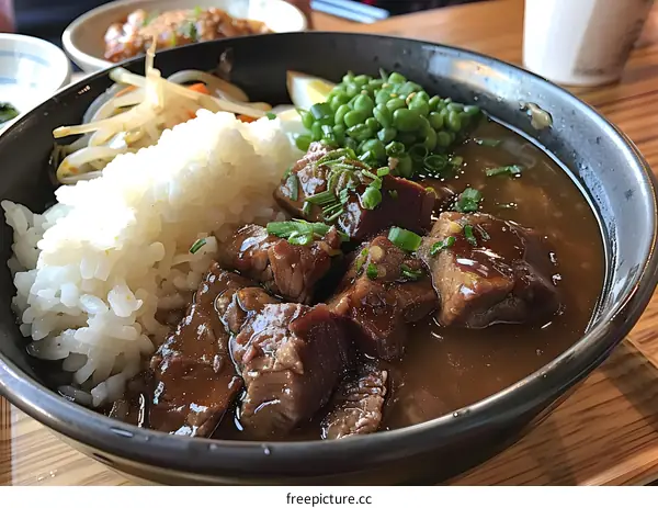 Beef Rice Bowl with Side Dishes