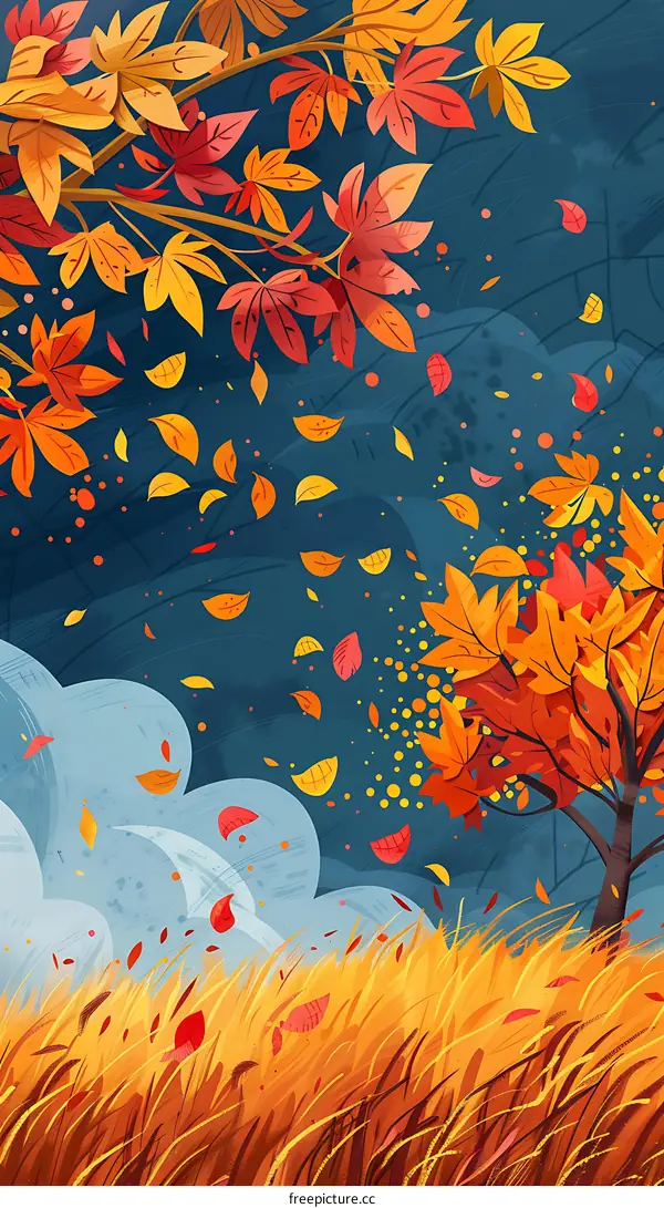 Autumn Leaves Falling from the Tree