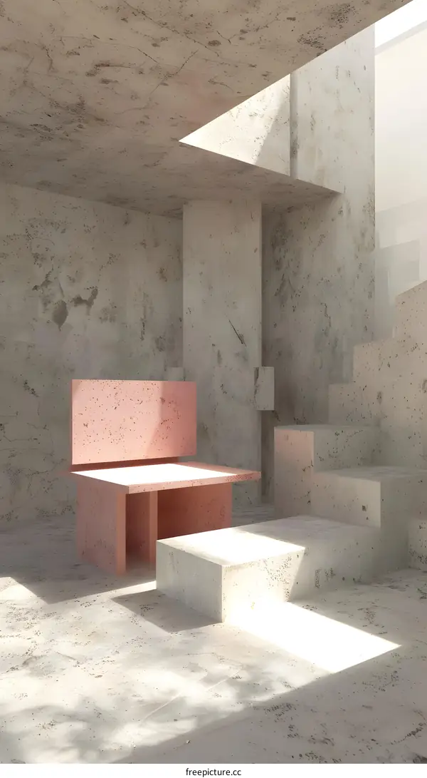 Abstract Minimalist Concrete Room Interior Design